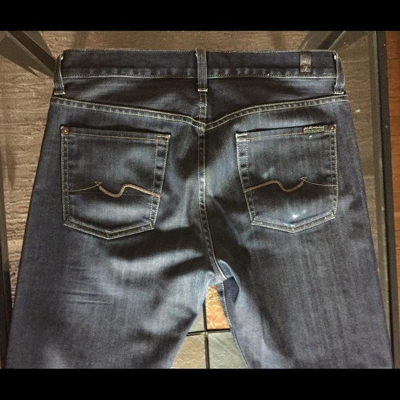 7 For All Mankind Denim 30 Wax Blue Stretch Jeans - Picture 6 of 8